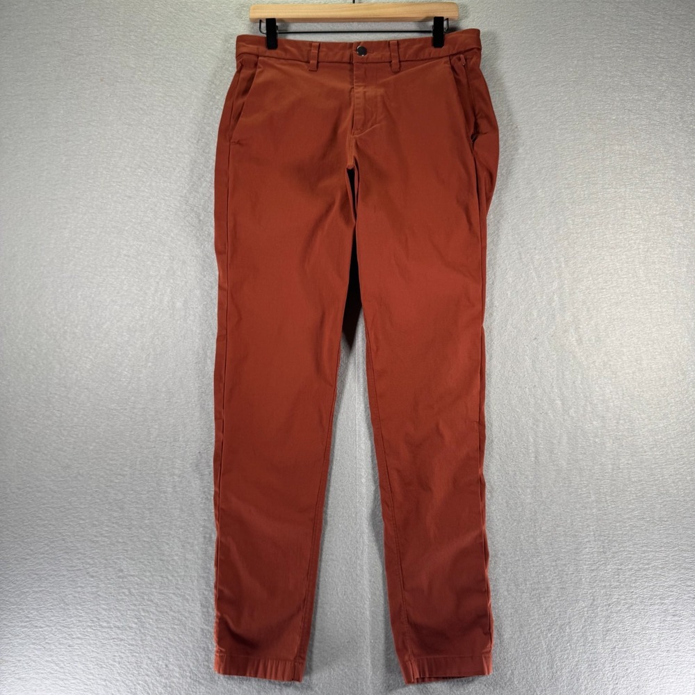 Lululemon Commission Chino Pants Mens 31 Rust Red Tapered Active Golf Athletica